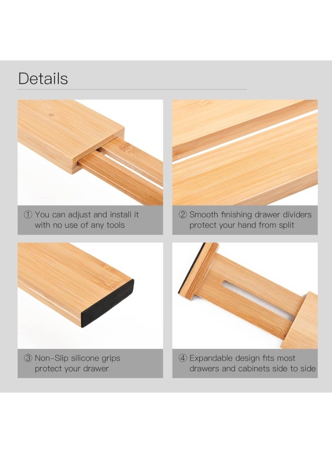 Set of 4 Adjustable Bamboo Drawer Dividers  - Image 3
