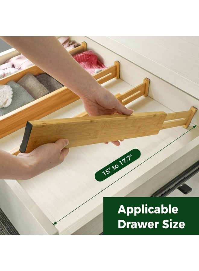 Set of 4 Adjustable Bamboo Drawer Dividers  - Image 5
