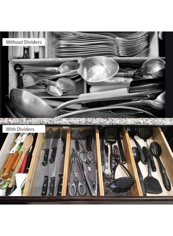 Set of 4 Adjustable Bamboo Drawer Dividers  - Image 4