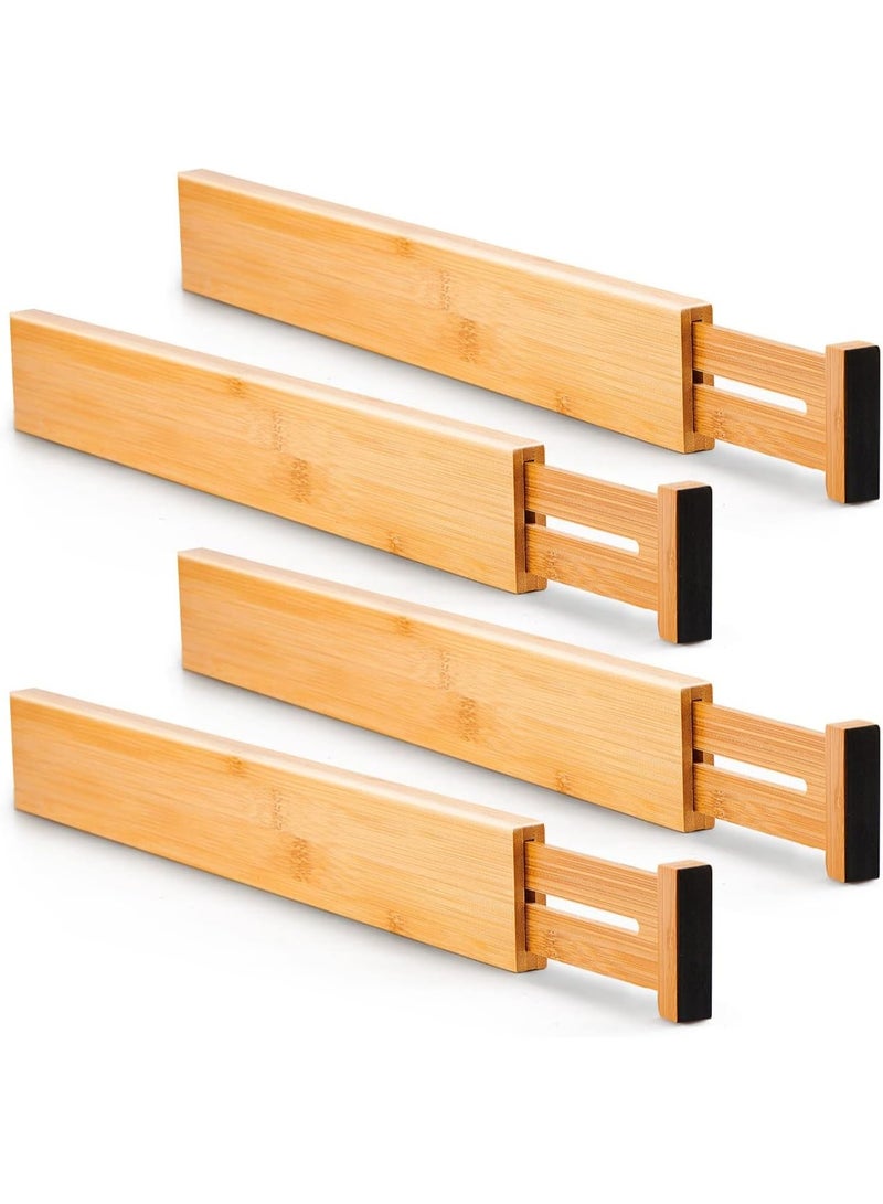 Set of 4 Adjustable Bamboo Drawer Dividers  - Image 1