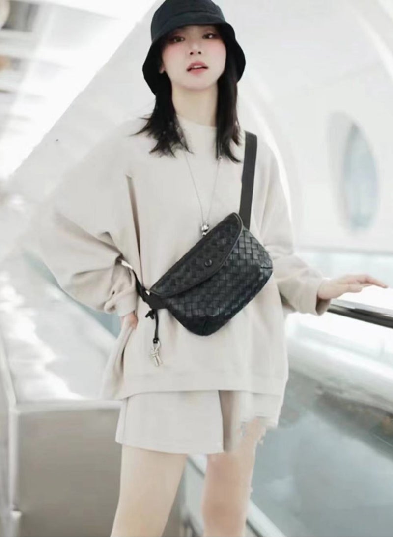 Bags women's genuine leather waist bag 2024 new style all-match small shoulder bag fashion chest bag one shoulder crossbody small square bag trendy - Image 4