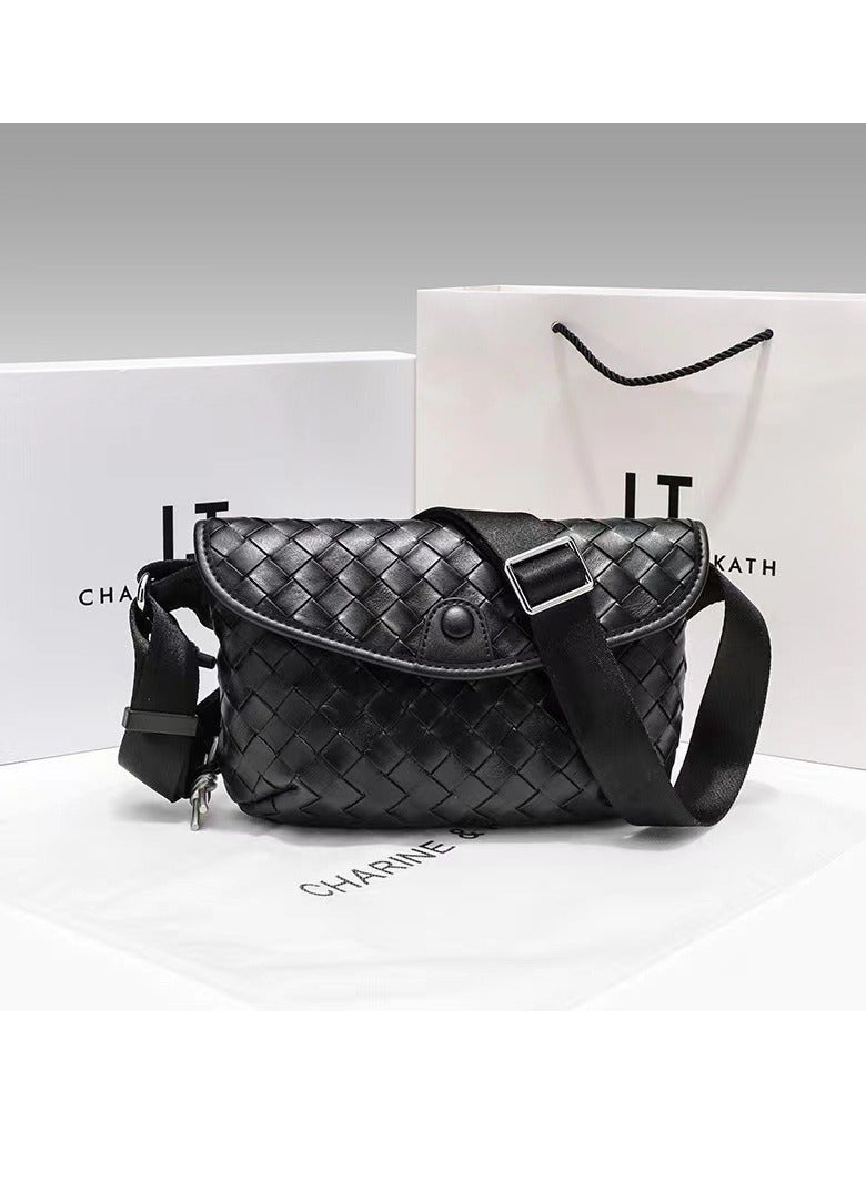 Bags women's genuine leather waist bag 2024 new style all-match small shoulder bag fashion chest bag one shoulder crossbody small square bag trendy - Image 2