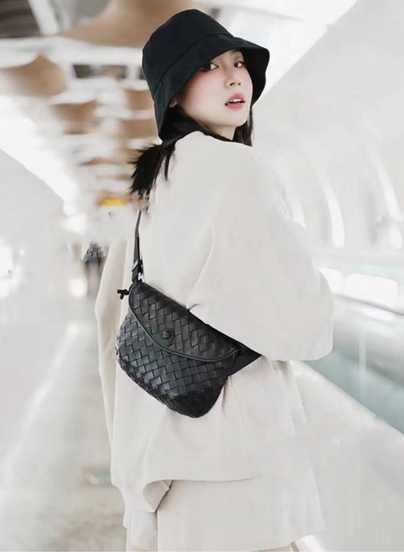 Bags women's genuine leather waist bag 2024 new style all-match small shoulder bag fashion chest bag one shoulder crossbody small square bag trendy - Image 3