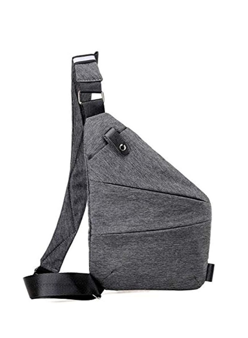 كول بيبي حقيبة كتف مضادة للسرقة وحقيبة ظهر خفيفة الوزن ورفيعة وحقيبة صدر مقاومة للماء وحقيبة ظهر للمشي لمسافات طويلة لليد اليسرى باللون الرمادي الداكن - حقيبة كروس بودي - Image 1