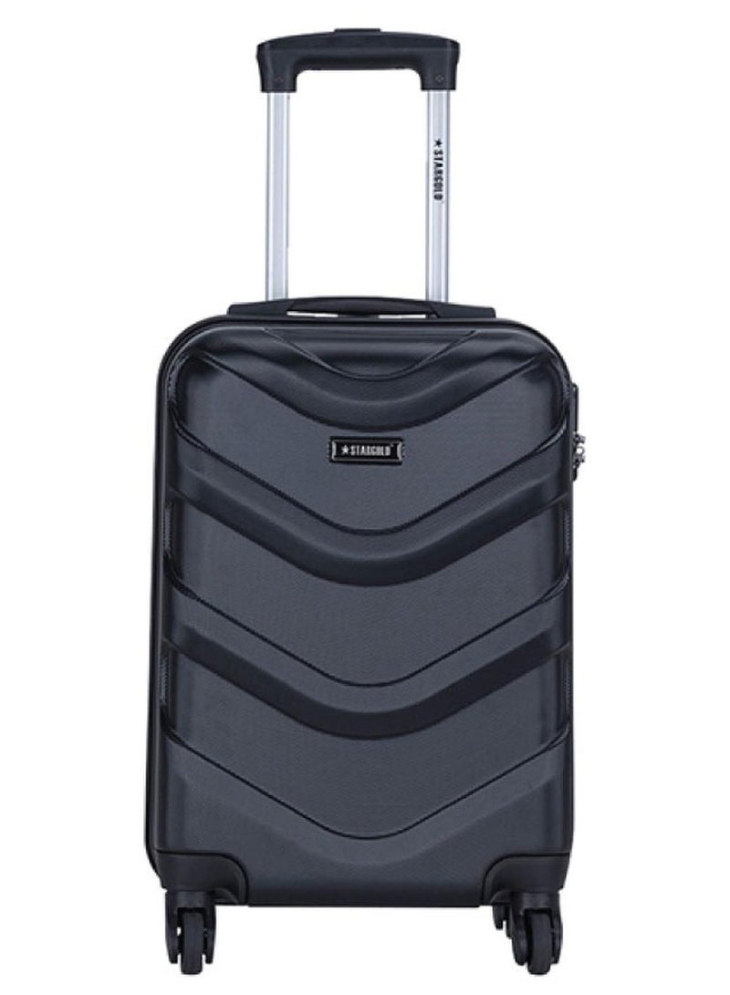Stargold Single Hardside Spinner ABS Trolley Luggage With Number Lock Dark Black 20 Inches - Image 1