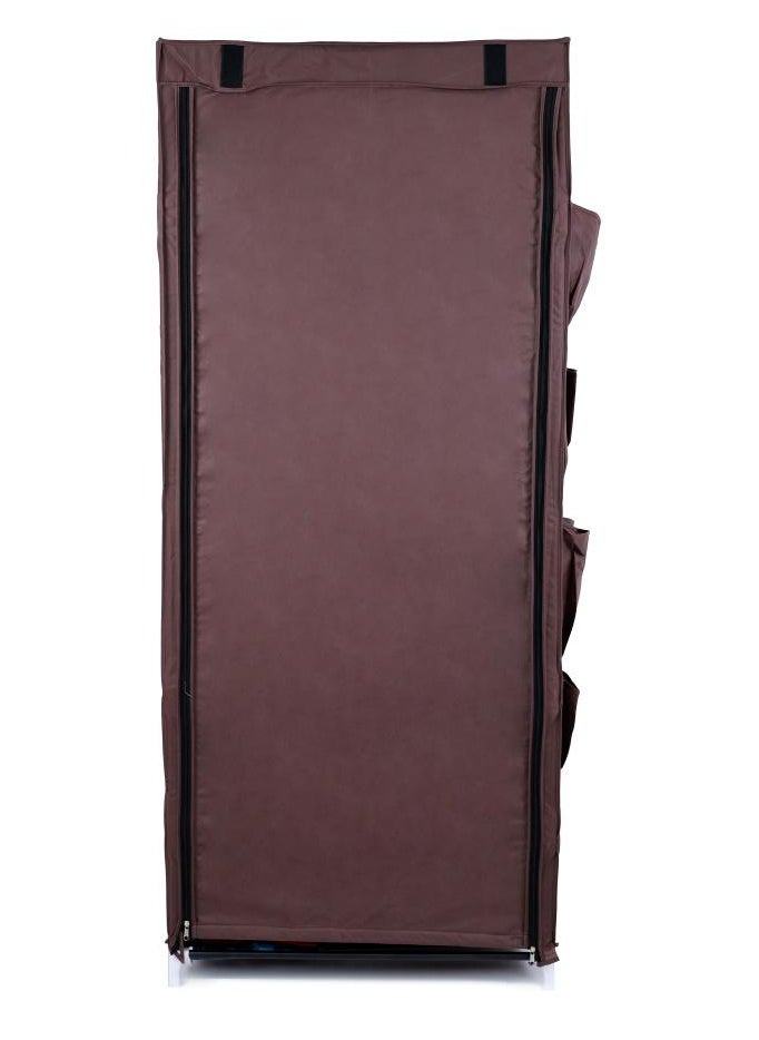 FOLDABLE NON-WOVEN WARDROBE WITH FOUR SHELVES AND A HANGING BAR AND TWELVE SIDE POCKETS. SIZE 75X50X180 CM - BROWN COLOR - pzsku/Z5198B56263420499150CZ/45/_/1715629509/b1f44605-0ead-4ddb-9158-10fe0d3c15c1