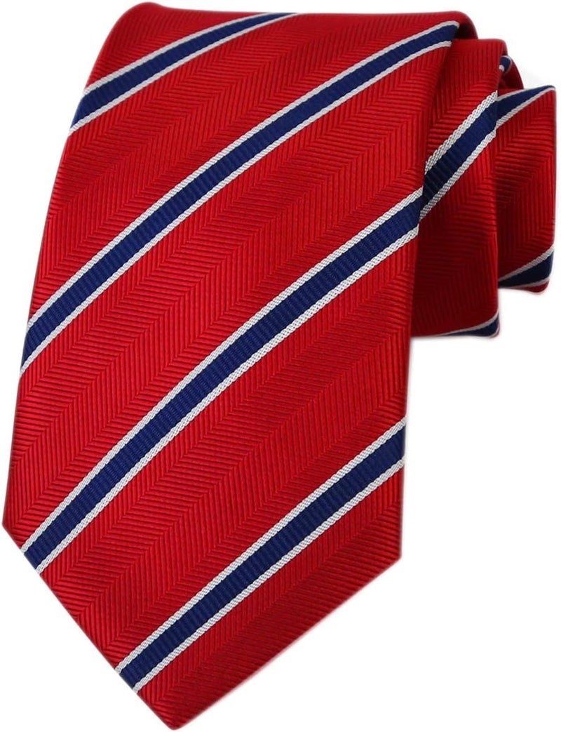 Secdtie Men's Classic Stripe Jacquard Woven Silk Tie Formal Party Suit Necktie - Image 4