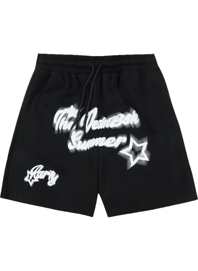 VEIDOORN Summer Heavyweight Party Shorts Cotton Sweat-Absorbent Basketball Shorts Loose Trendy Brand Four-Point Pants American Men - Image 2