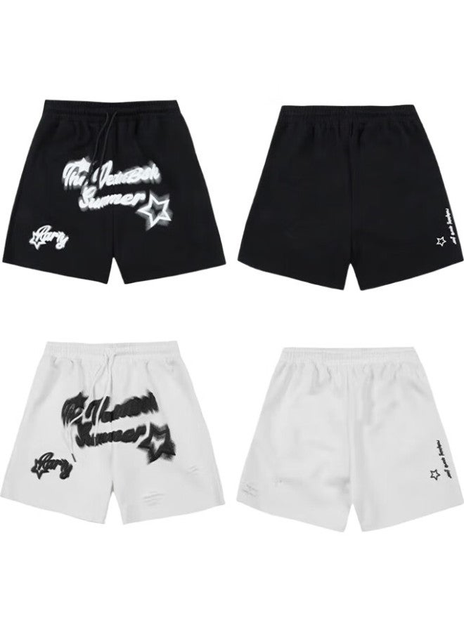 VEIDOORN Summer Heavyweight Party Shorts Cotton Sweat-Absorbent Basketball Shorts Loose Trendy Brand Four-Point Pants American Men - Image 3