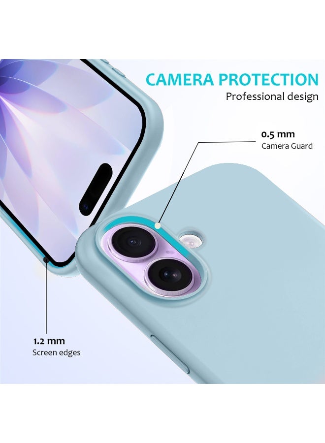 3 Packs Silicone Protective Phone Case for iPhone 17 - Soft Anti-Scratch Microfiber Lining Ultra Slim Drop Protection Phone Cover with Two 3D Screen Protectors - Sky Blue - Image 3