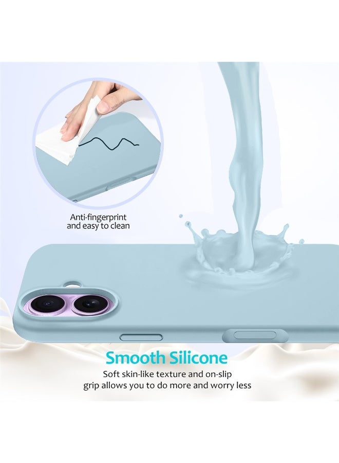 3 Packs Silicone Protective Phone Case for iPhone 17 - Soft Anti-Scratch Microfiber Lining Ultra Slim Drop Protection Phone Cover with Two 3D Screen Protectors - Sky Blue - Image 4