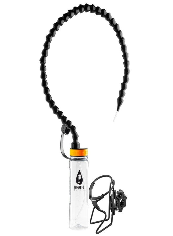Giraffe Bottle Tower Hands Free Drinking System, Clear Tritan Bottle, with Round Tube Mounted Bottle Holder (36 in / 92 cm) - Image 1