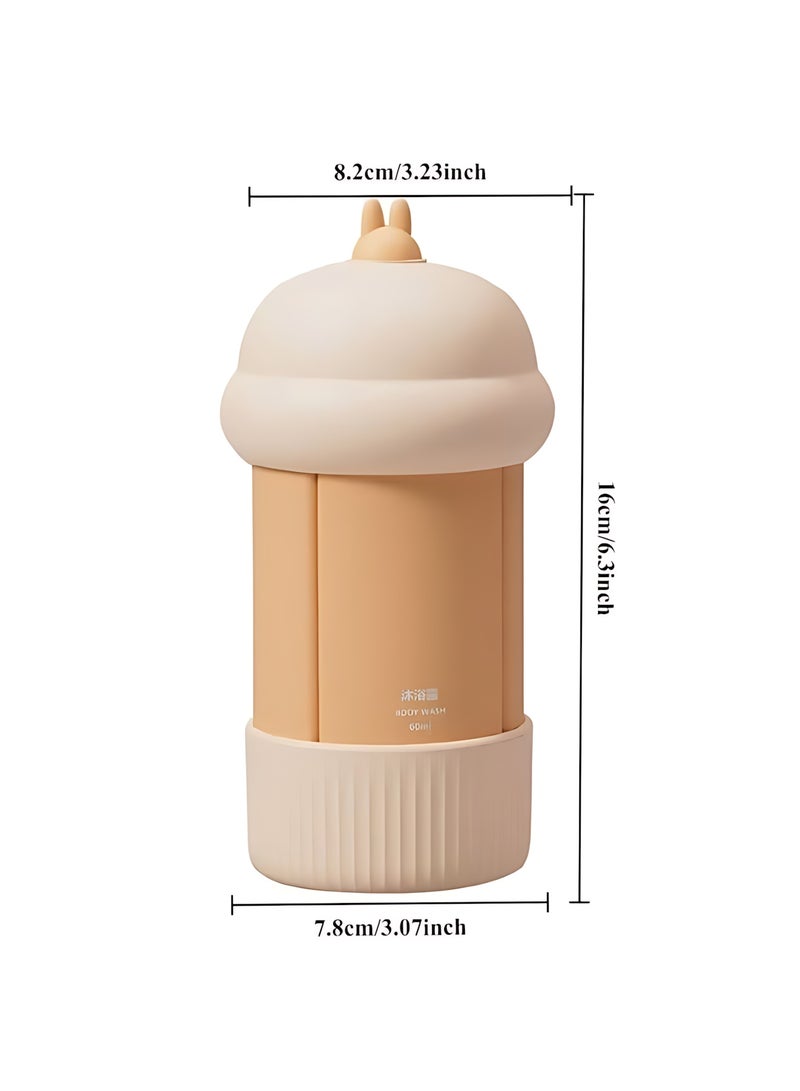 Neonix Toiletries Travel Bottle 4-in-1 Portable Travel Bottle Leakproof Squeezable Travel Size Container Refillable Liquid Travel Accessories Shampoo Bath Lotion (Beige) - Image 2
