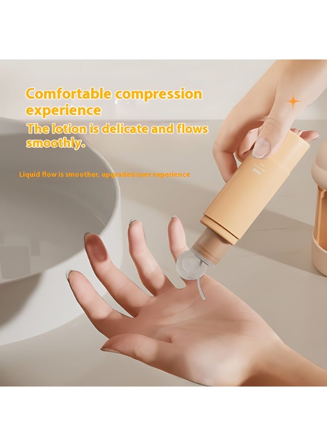 Neonix Toiletries Travel Bottle 4-in-1 Portable Travel Bottle Leakproof Squeezable Travel Size Container Refillable Liquid Travel Accessories Shampoo Bath Lotion (Beige) - Image 5