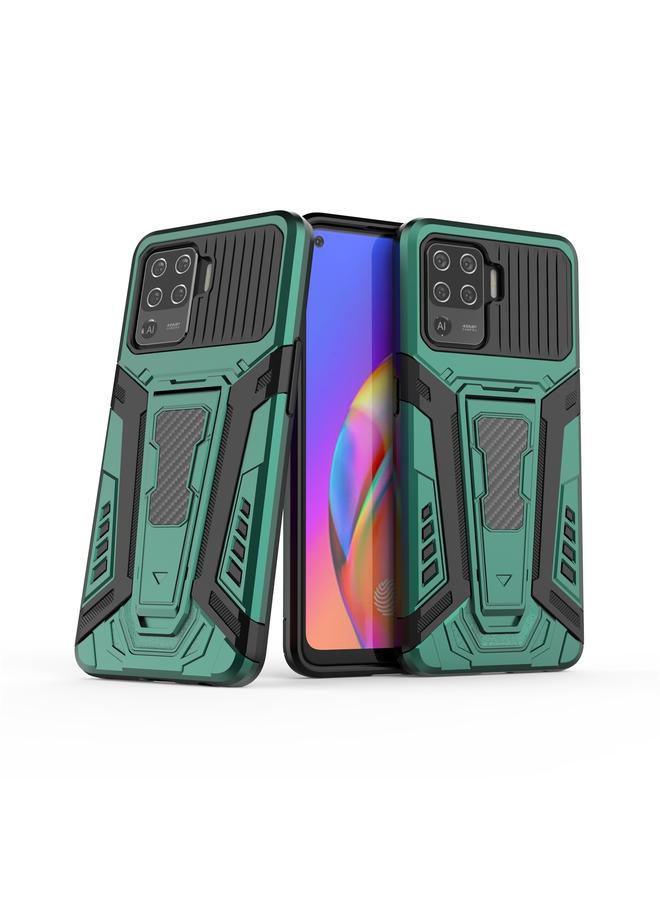 اس-توب جراب لهاتف OPPO F19 Pro من سلسلة War Chariot، جراب واقٍ شامل مقاوم للصدمات مصنوع من مادة PC + TPU مع حامل غير مرئي - Image 2