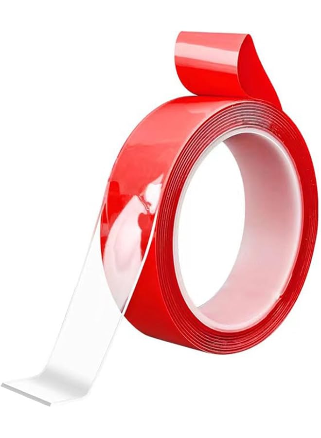 PROMASS promass Double Sided Tape Heavy Duty, Extra Large Nano Double Sided Adhesive Tape,Clear Mounting Tape Picture Hanging Adhesive Strips,Removable Tape,2mm x 50mm x 5m,Red Film  - Image 1