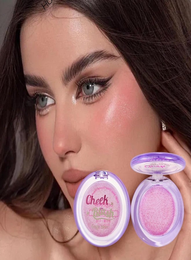 Gege Bear Clear Crystal Cheek Blush | Compact Blusher for Women with Highlighter Glow | Easy to Blend Lightweight | Soft Makeup for Face Glow | Perfect Shine for Summer (01# SILVER FLASH, 3.5g) - Image 2