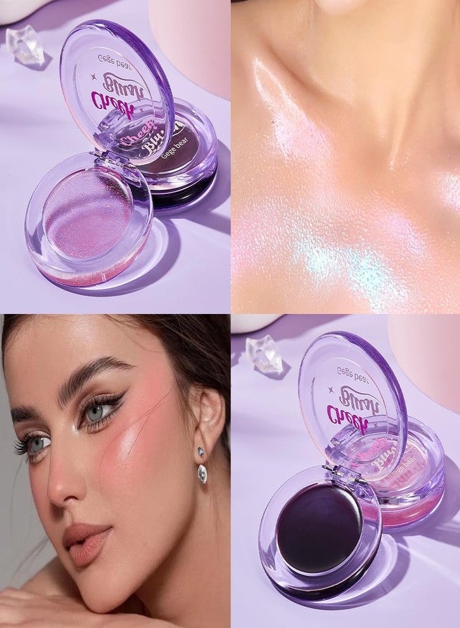 Gege Bear Clear Crystal Cheek Blush | Compact Blusher for Women with Highlighter Glow | Easy to Blend Lightweight | Soft Makeup for Face Glow | Perfect Shine for Summer (01# SILVER FLASH, 3.5g) - Image 5