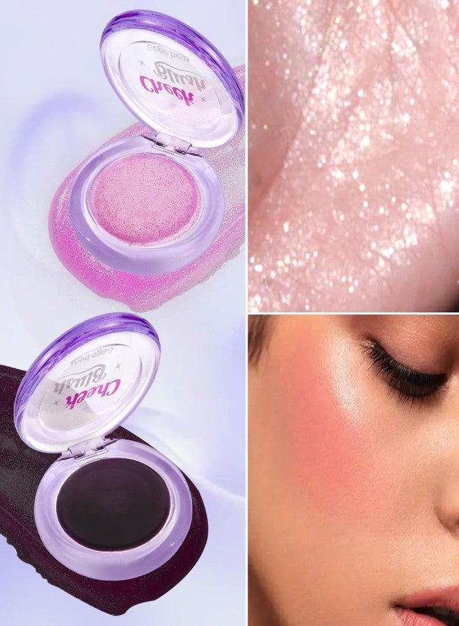 Gege Bear Clear Crystal Cheek Blush | Compact Blusher for Women with Highlighter Glow | Easy to Blend Lightweight | Soft Makeup for Face Glow | Perfect Shine for Summer (01# SILVER FLASH, 3.5g) - Image 4