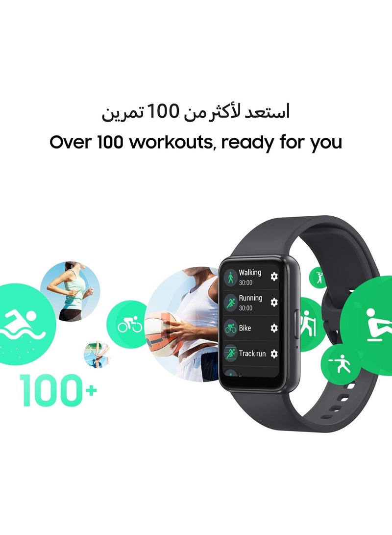 جالاكسي ساعة Fit 3 الذكية بشاشة AMOLED، ومقياس تسارع، ومقياس ضغط جوي، ومستشعر جيروسكوب، ومستشعر بصري لمعدل ضربات القلب، ومستشعر ضوء، باللون الرمادي - Image 5