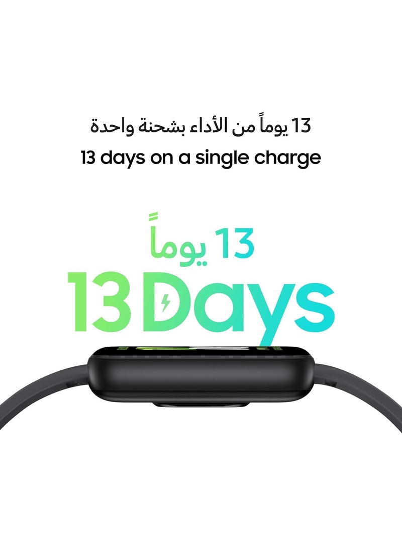 جالاكسي ساعة Fit 3 الذكية بشاشة AMOLED، ومقياس تسارع، ومقياس ضغط جوي، ومستشعر جيروسكوب، ومستشعر بصري لمعدل ضربات القلب، ومستشعر ضوء، باللون الرمادي - Image 2