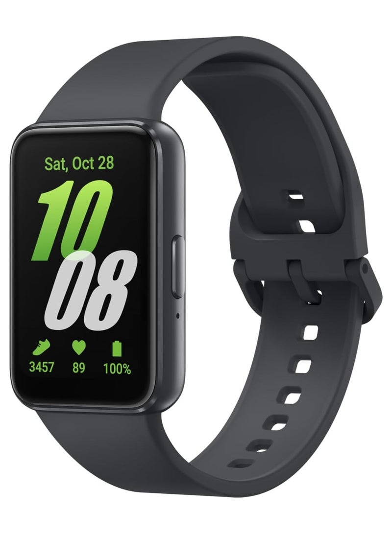 جالاكسي ساعة Fit 3 الذكية بشاشة AMOLED، ومقياس تسارع، ومقياس ضغط جوي، ومستشعر جيروسكوب، ومستشعر بصري لمعدل ضربات القلب، ومستشعر ضوء، باللون الرمادي - Image 1