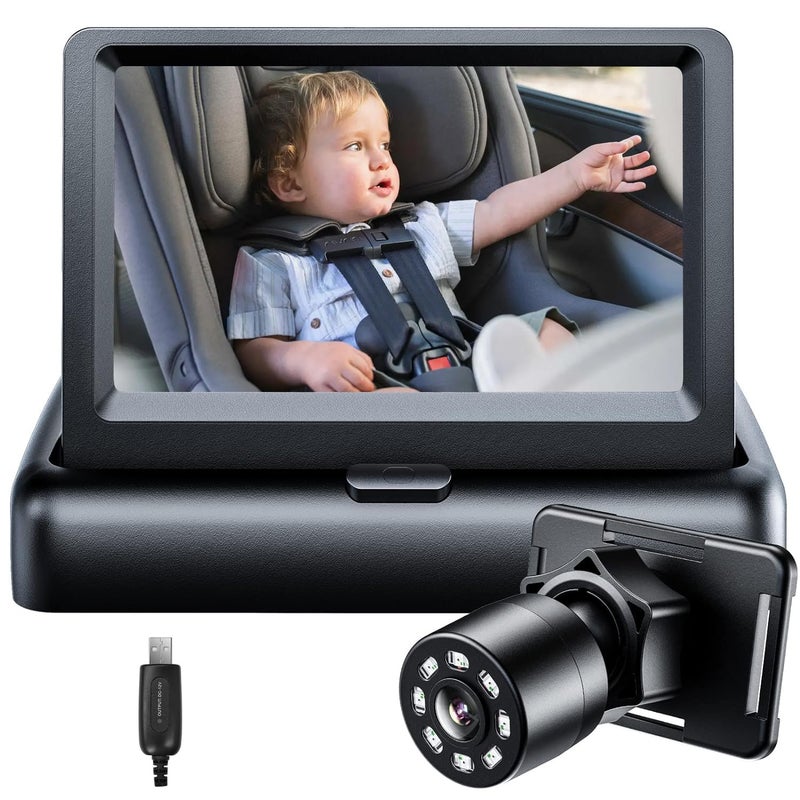 Itomoro Baby Car Mirror, View Infant in Rear Facing Seat with Wide Crystal Clear View,USB Easy Install baby car monitor 1080p - Image 1