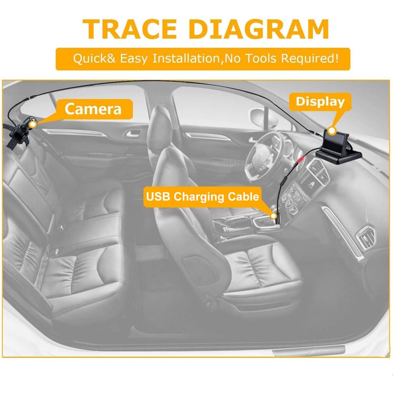 Itomoro Baby Car Mirror, View Infant in Rear Facing Seat with Wide Crystal Clear View,USB Easy Install baby car monitor 1080p - Image 3