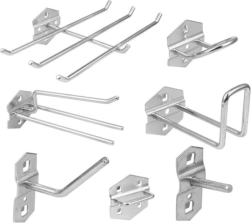 7Pcs Steel Tool Hanging Hook Set Wall Mounted Garage Workshop Organizer Rust Resistant - Image 1