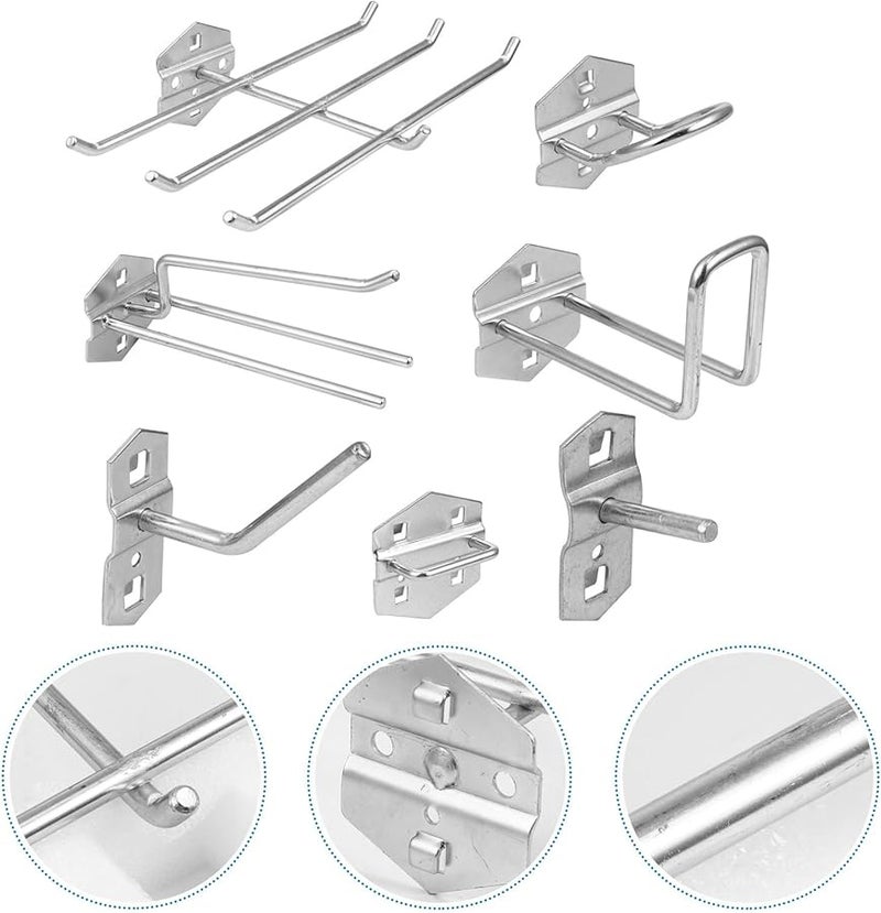 7Pcs Steel Tool Hanging Hook Set Wall Mounted Garage Workshop Organizer Rust Resistant - Image 4