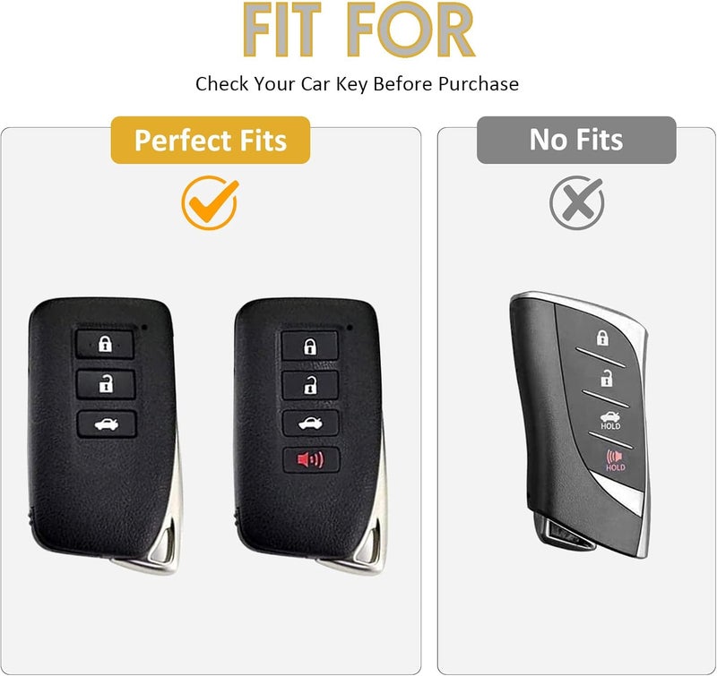 وركاس غطاء مفتاح ذكي بنمط 4 أزرق متوافق مع RX ES GS LS NX RS GX LX RC LC (رملي سريع - ذهبي) - Image 2