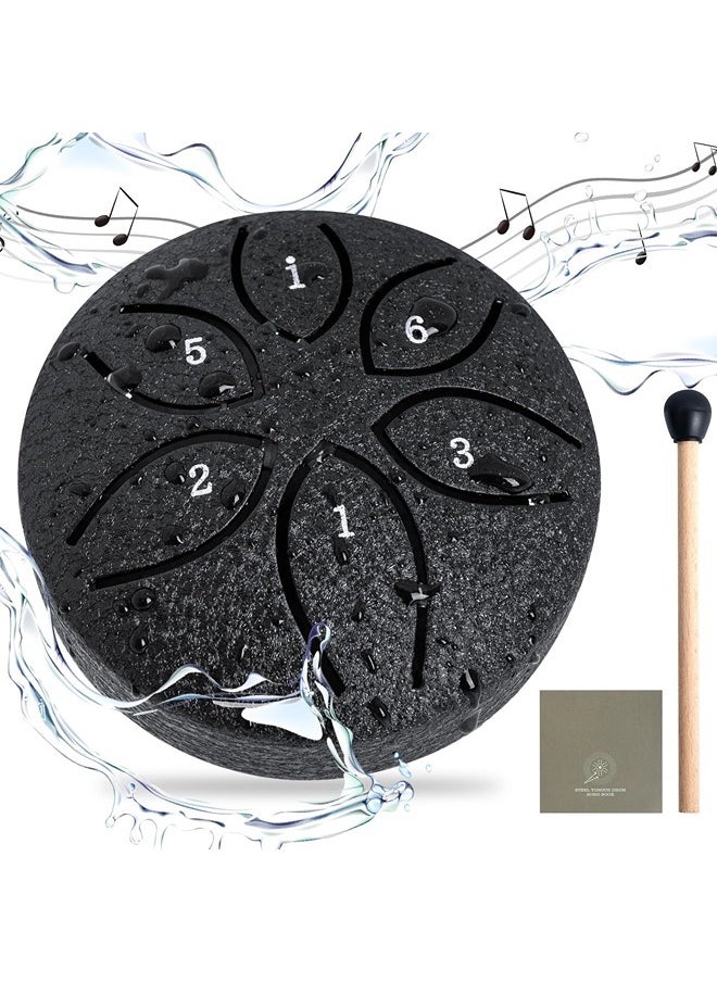 ShebSheb Mini Rain Drum for Outside, 3 Inch 6 Notes Steel Tongue Drum, Waterproof Musical Instrument for Garden  - Image 1