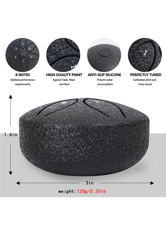 ShebSheb Mini Rain Drum for Outside, 3 Inch 6 Notes Steel Tongue Drum, Waterproof Musical Instrument for Garden  - Image 2