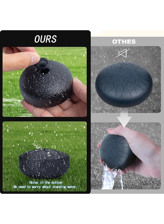 ShebSheb Mini Rain Drum for Outside, 3 Inch 6 Notes Steel Tongue Drum, Waterproof Musical Instrument for Garden  - Image 3
