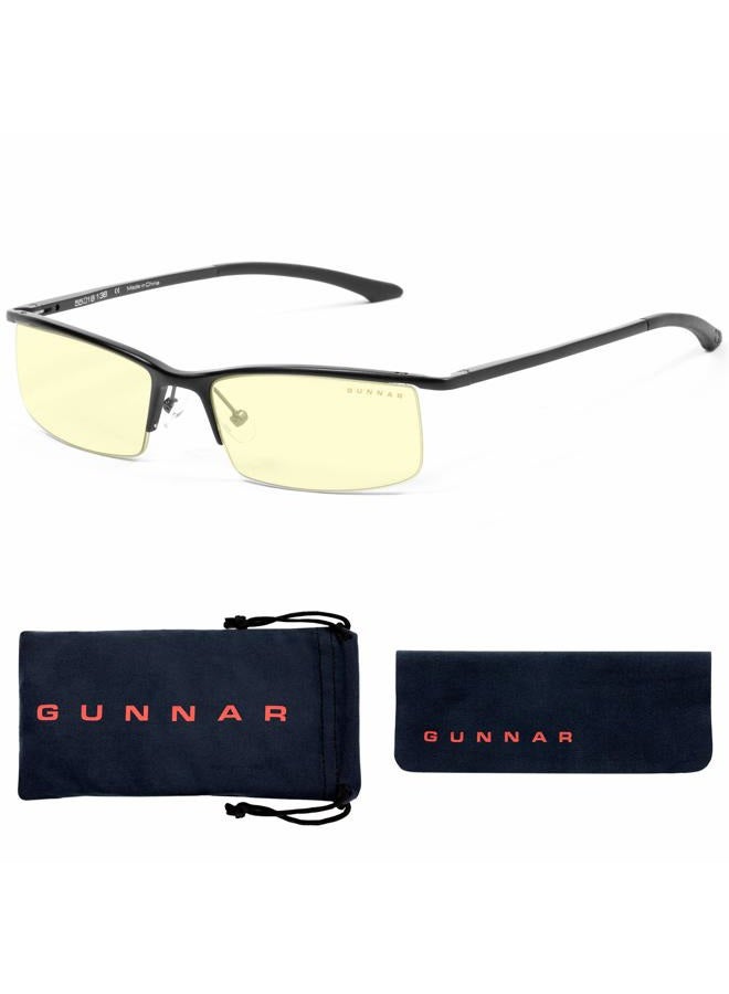 GUNNAR gaming and computer eyewear/emissary, amber tint - patented lens, reduce digital eye strain & reduce eye dryness, block 65% of harmful blue light - Image 1