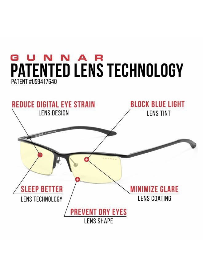 GUNNAR gaming and computer eyewear/emissary, amber tint - patented lens, reduce digital eye strain & reduce eye dryness, block 65% of harmful blue light - Image 3
