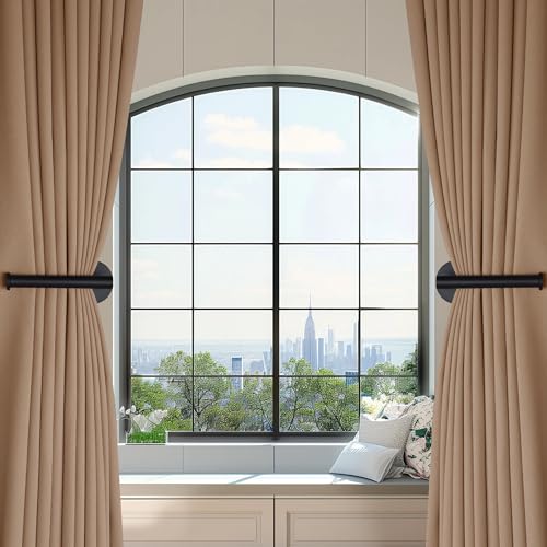 Groleca 4 Pack Curtain Holdbacks No Drill Curtain Tiebacks Self-Adhesive or Screw-in Curtain Holdbacks Curtain Pull Backs Curtain Hooks Curtain Holders Curtain Tie Backs for Curtains (4, Black) - Image 3