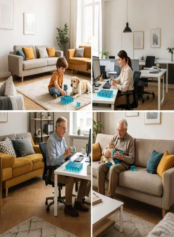 AKINGSHOP لعبة أكينغشوب على شكل مكعبات ثلج، مكعب ضغط بطيء الارتفاع مع رقاقات ثلج عائمة في الداخل، كرات ضغط سيليكون على شكل مكعبات ثلج، ألعاب تململ للكبار والصغار، ألعاب تململ هادئة لتخفيف القلق (4 قطع) - Image 5