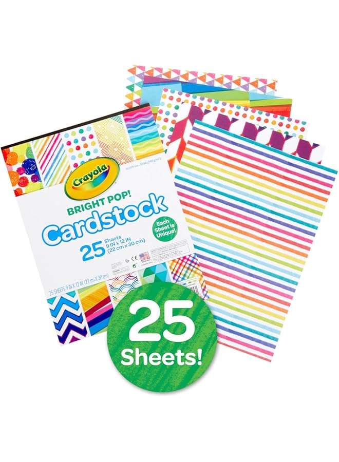 كرايولا ورق مقوى برايت بوب!، 25 قطعة - Image 2