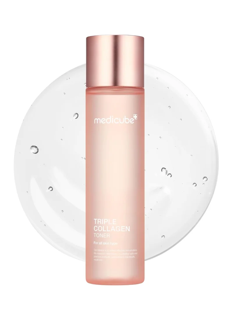 ميديكيوب Medicube Triple Collagen Toner - Hydrolyzed, Atelo, & Soluble Collagen for Deep Hydration & Plump Skin - Fast-Absorbing Formula for All-Day Suppleness, Korean Skincare