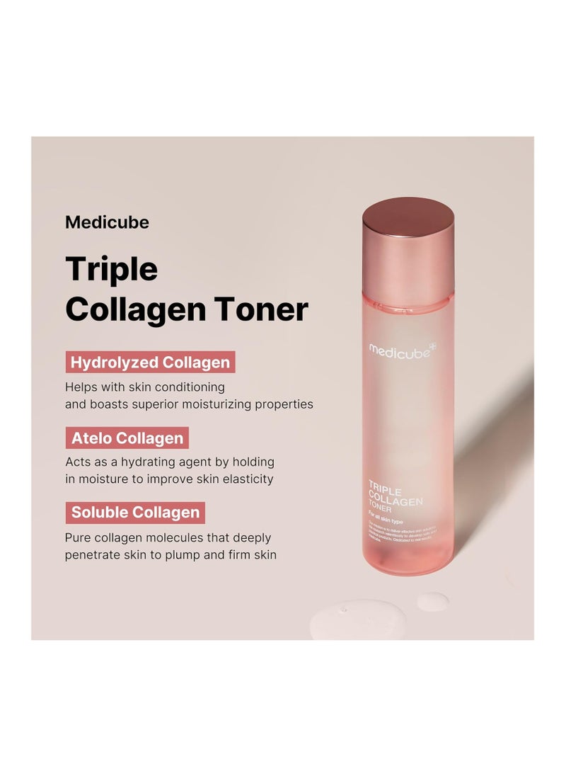 Medicube Medicube Triple Collagen Toner - Hydrolyzed, Atelo, & Soluble Collagen for Deep Hydration & Plump Skin - Fast-Absorbing Formula for All-Day Suppleness, Korean Skincare  - Image 5