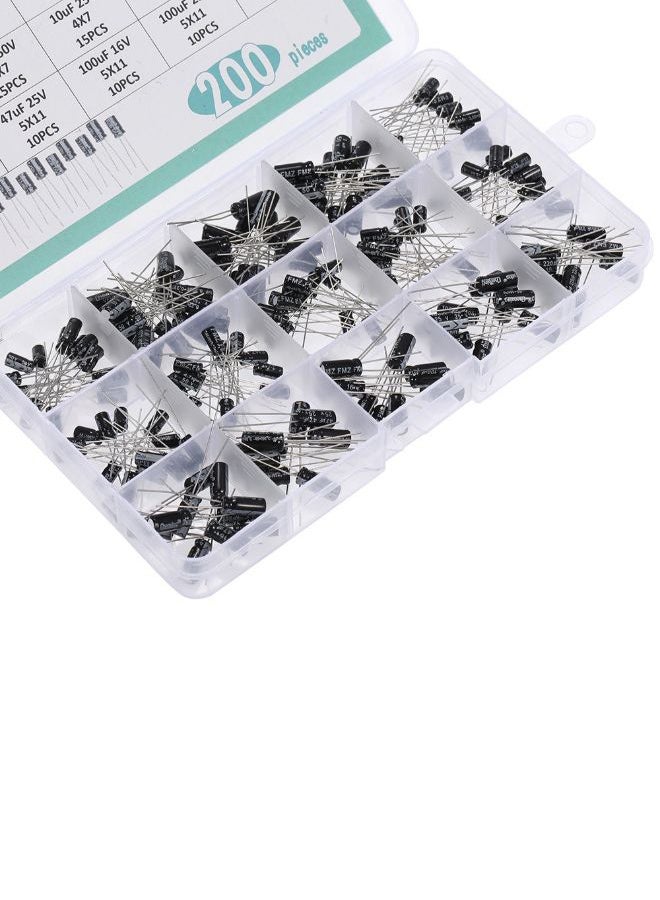 Loquat 200-Piece Electrolytic Capacitors With Storage Box Silver/Black 17.5centimeter - Image 5