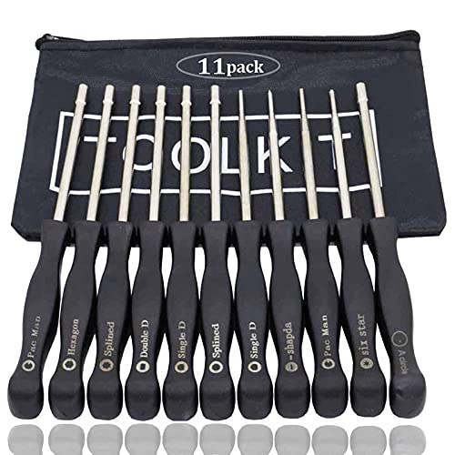 FYSHIQING 11 Pcs Carburetor Adjustment Tool Screwdriver Kit for Common 2 Cycle Carburator Adjusting Small Engine Carb Tune up Adjusting Tool, Carburetor Adjuster Tool - Carb Tool Kit (band black Tool bag) - Image 1