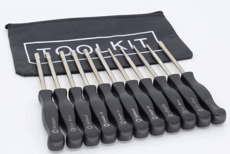 FYSHIQING 11 Pcs Carburetor Adjustment Tool Screwdriver Kit for Common 2 Cycle Carburator Adjusting Small Engine Carb Tune up Adjusting Tool, Carburetor Adjuster Tool - Carb Tool Kit (band black Tool bag) - Image 5