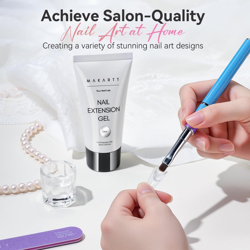 Makartt Poly Nail Gel: Clear 50ML Gel Builder for Natural-Looking Strengthener 3D Molding Gel for Trendy Nail Art-Long-Lasting and Easy to Use Supplies - Image 3