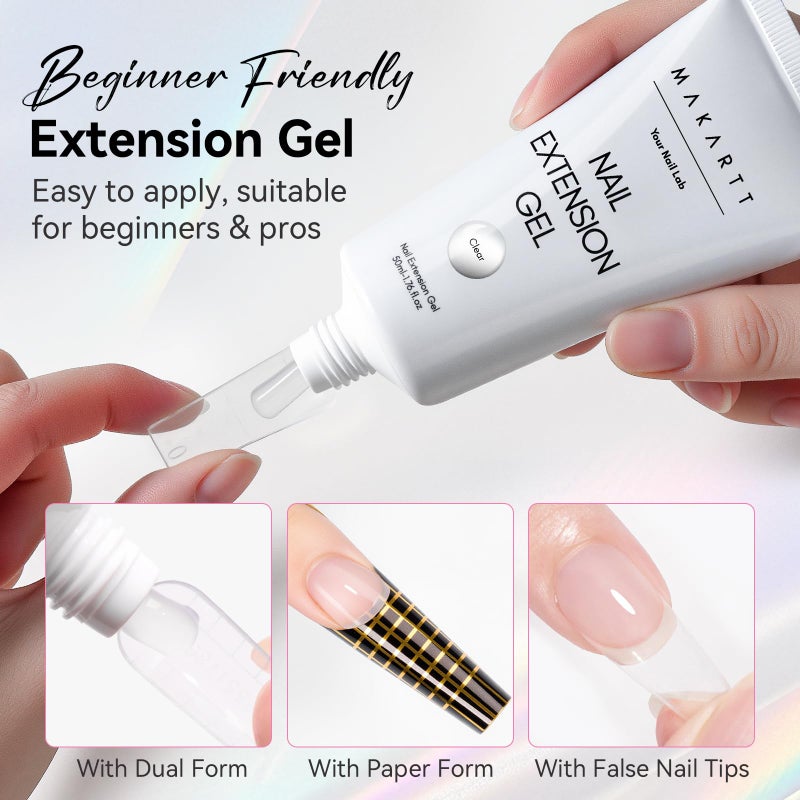 Makartt Poly Nail Gel: Clear 50ML Gel Builder for Natural-Looking Strengthener 3D Molding Gel for Trendy Nail Art-Long-Lasting and Easy to Use Supplies - Image 5
