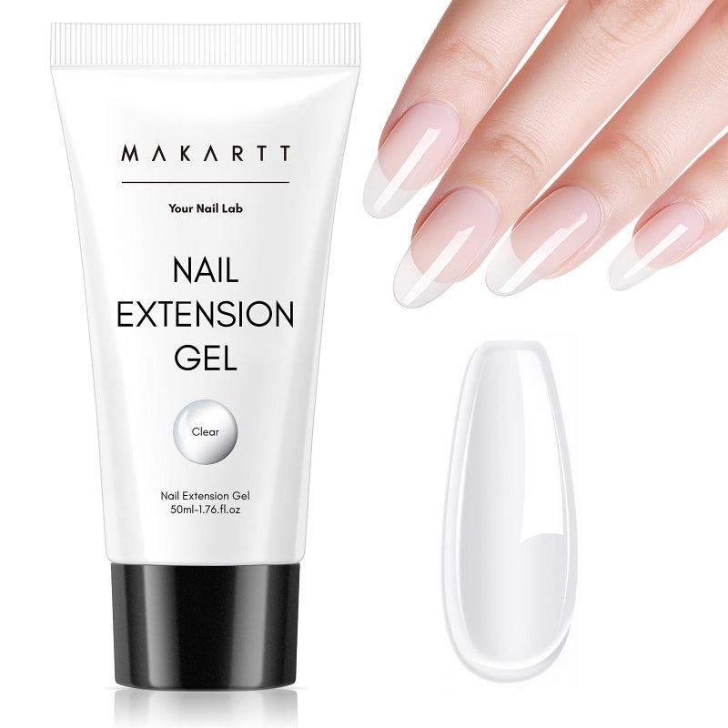 Makartt Poly Nail Gel: Clear 50ML Gel Builder for Natural-Looking Strengthener 3D Molding Gel for Trendy Nail Art-Long-Lasting and Easy to Use Supplies - Image 1