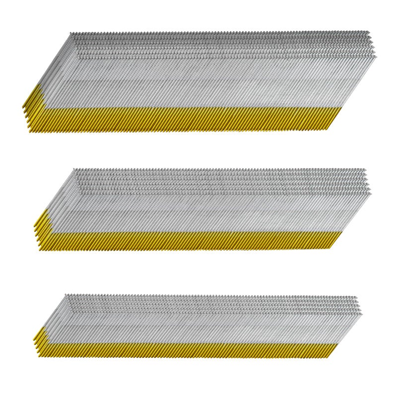 SITLDY 15 Gauge DA Angled Finish Nails, 34-Degree, 900-Pack (2-1/2", 2", 1-1/4" 300 Per Sizes), Galvanized Assorted Size Project Pack, for Pneumatic, Electric Angled Finish Nailer - Image 1