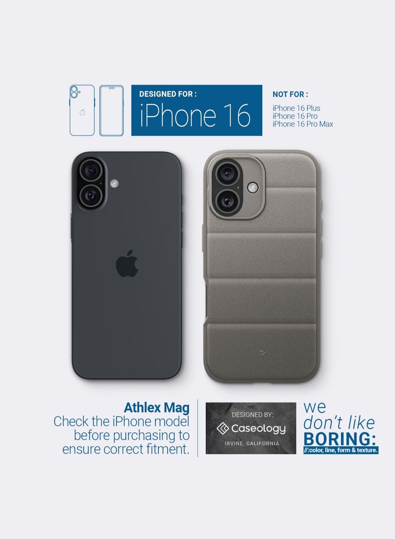 Caseology غطاء حماية آثليكس ماغ لجهاز آيفون 16 مع تقنية ماغ سيف - رمادي نشط - Image 2