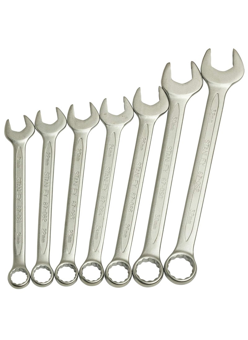 Stanley STANLEY 187038 38114 Chrome Vanadium Steel Slimline Metric Combination Spanner Set Silver 14Pieces  - Image 4